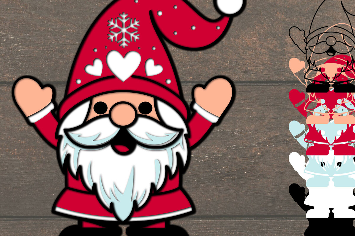 Intra απο ξύλο plywood 3mm-4mm πάχος Χριστουγεννιάτικο Gnome Χαρτί κοπής Δίασταση 1500x1500 cm INTRAFABR-107727387