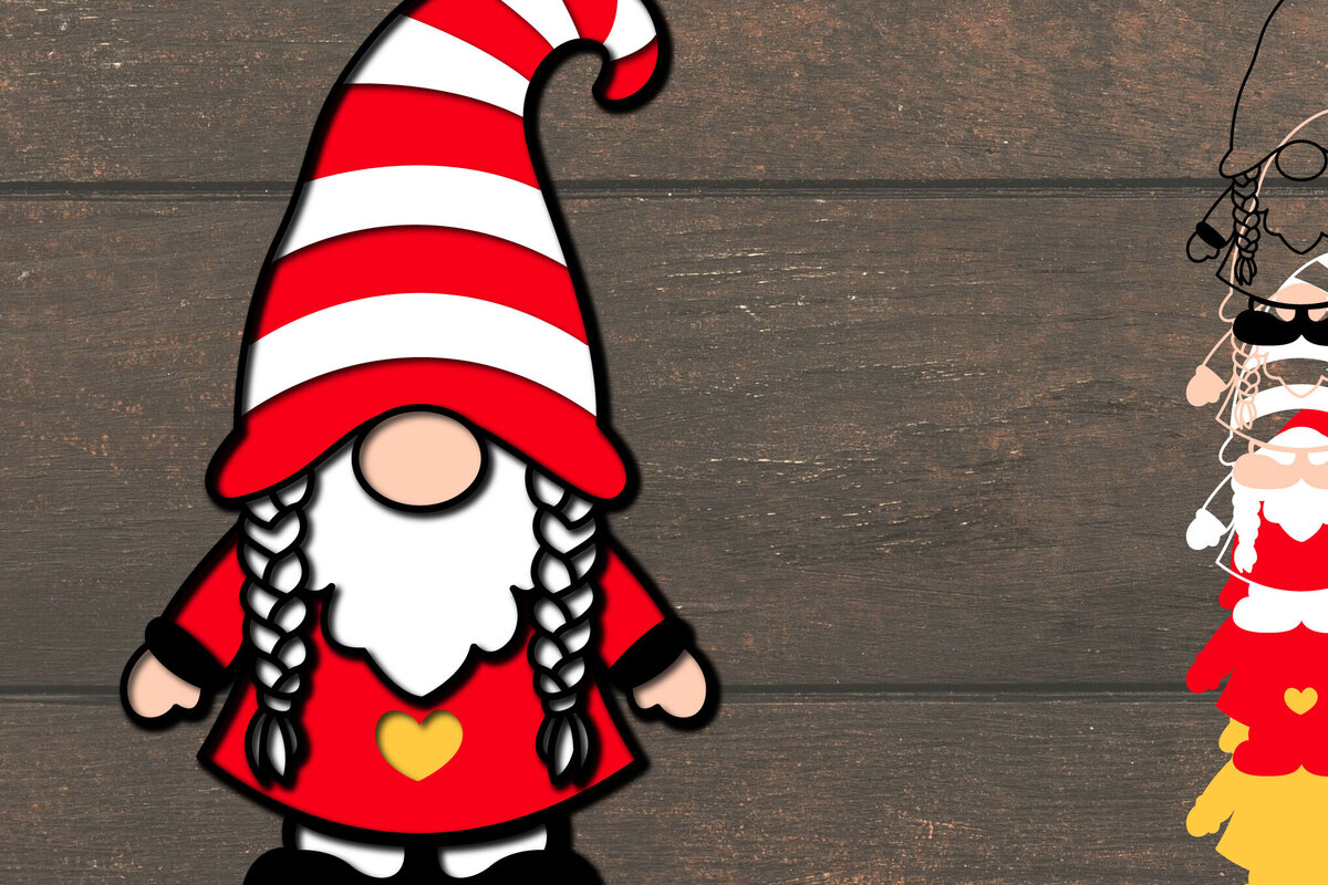 Σετ των 2 Intra απο ξύλο plywood 3mm-4mm πάχος Χριστουγεννιάτικο Gnome Χαρτί κοπής Δίασταση 1500x1500 cm INTRAFABR-107661770