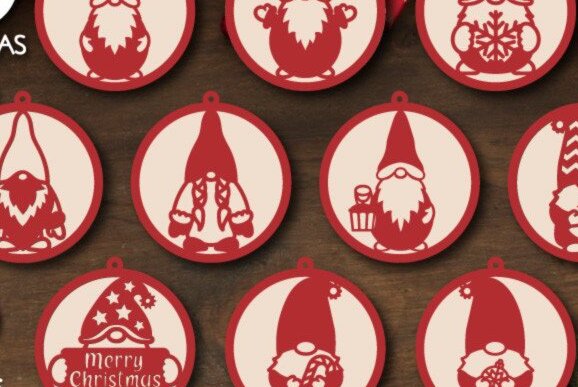 Σετ των 2 Intra απο ξύλο plywood 3mm-4mm πάχος Χριστουγεννιάτικων καλικάντζαρων, Χριστουγεννιάτικα παιχνίδια Δίασταση 15x15 cm INTRAFABR-37323794