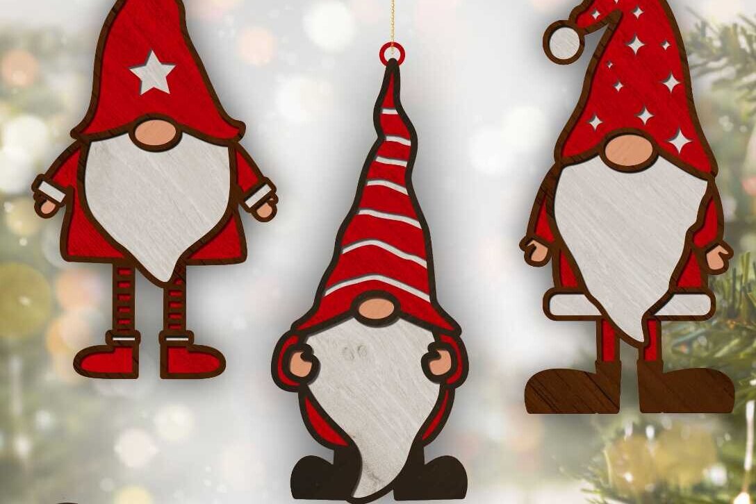 Σετ των 3 Intra απο ξύλο plywood 3mm-4mm πάχος Δέσμη Χριστουγεννιάτικων καλικάντζαρων, Θερμοκρασία πολλαπλών στρώσεων Δίασταση 4x4 cm INTRAFABR-86493749