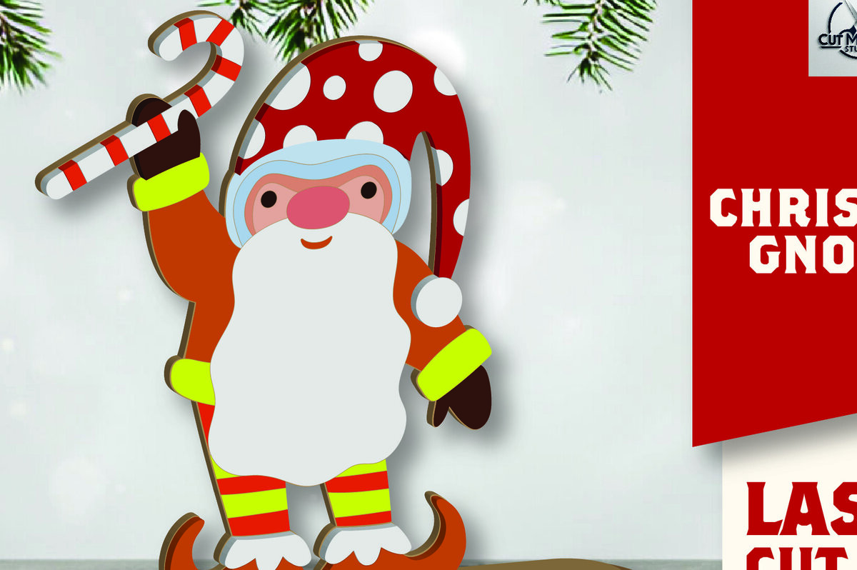 Σετ των 2 Intra απο ξύλο plywood 3mm-4mm πάχος Christmas Gnomes Δίασταση 15x15 cm INTRAFABR-109699866