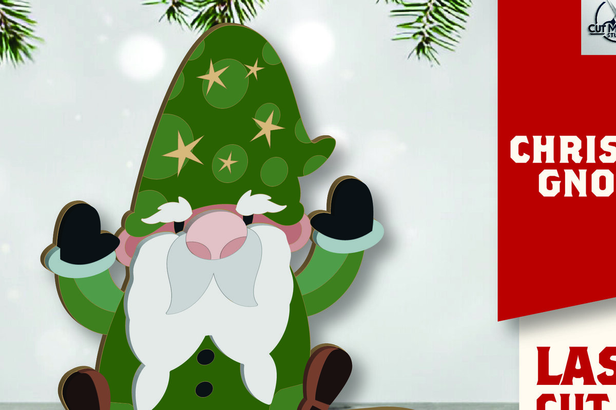 Σετ των 2 Intra απο ξύλο plywood 3mm-4mm πάχος Christmas Gnomes Δίασταση 15x15 cm INTRAFABR-109699974