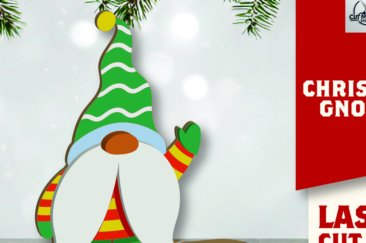 Σετ των 2 Intra απο ξύλο plywood 3mm-4mm πάχος Christmas Gnomes Δίασταση 15x15 cm INTRAFABR-109700032