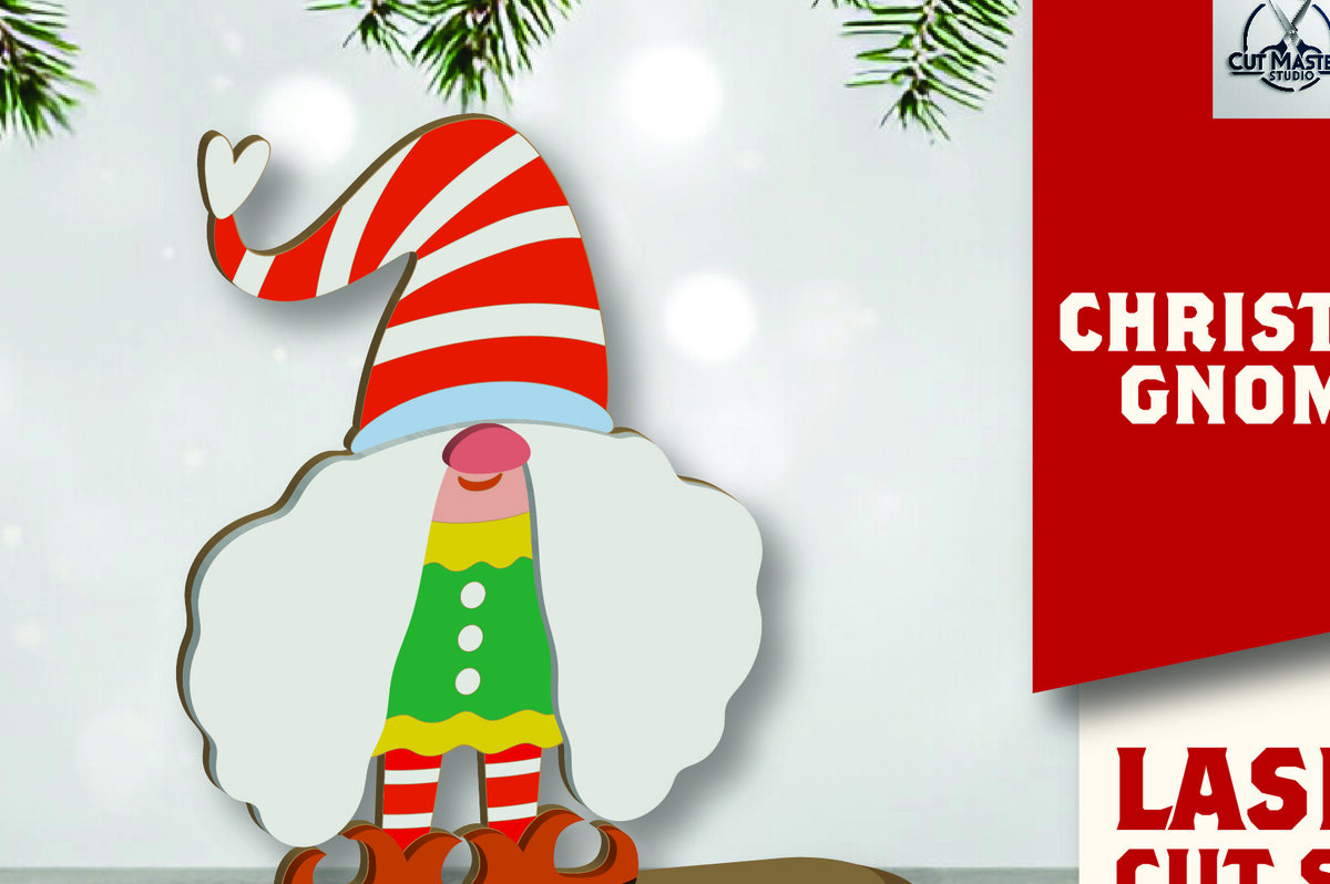 Σετ των 2 Intra απο ξύλο plywood 3mm-4mm πάχος Christmas Gnomes Δίασταση 15x15 cm INTRAFABR-109625161