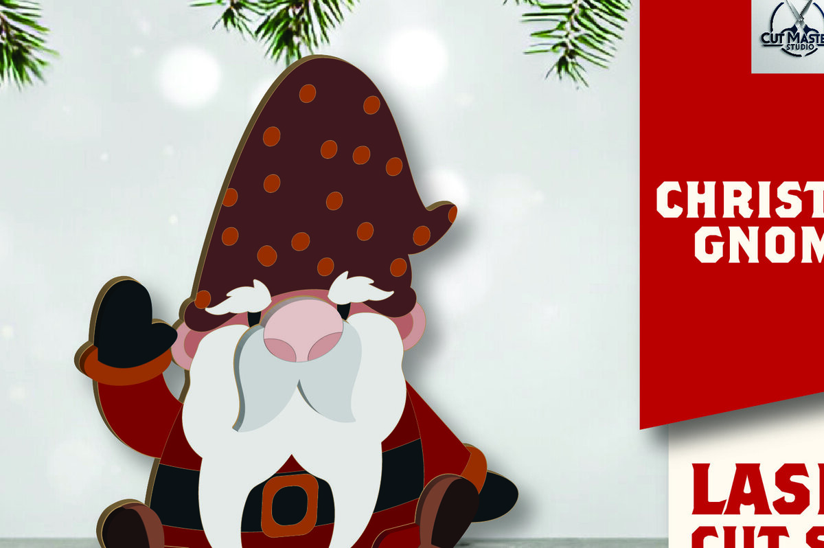 Σετ των 3 Intra απο ξύλο plywood 3mm-4mm πάχος Christmas Gnomes Δίασταση 15x15 cm INTRAFABR-109625193