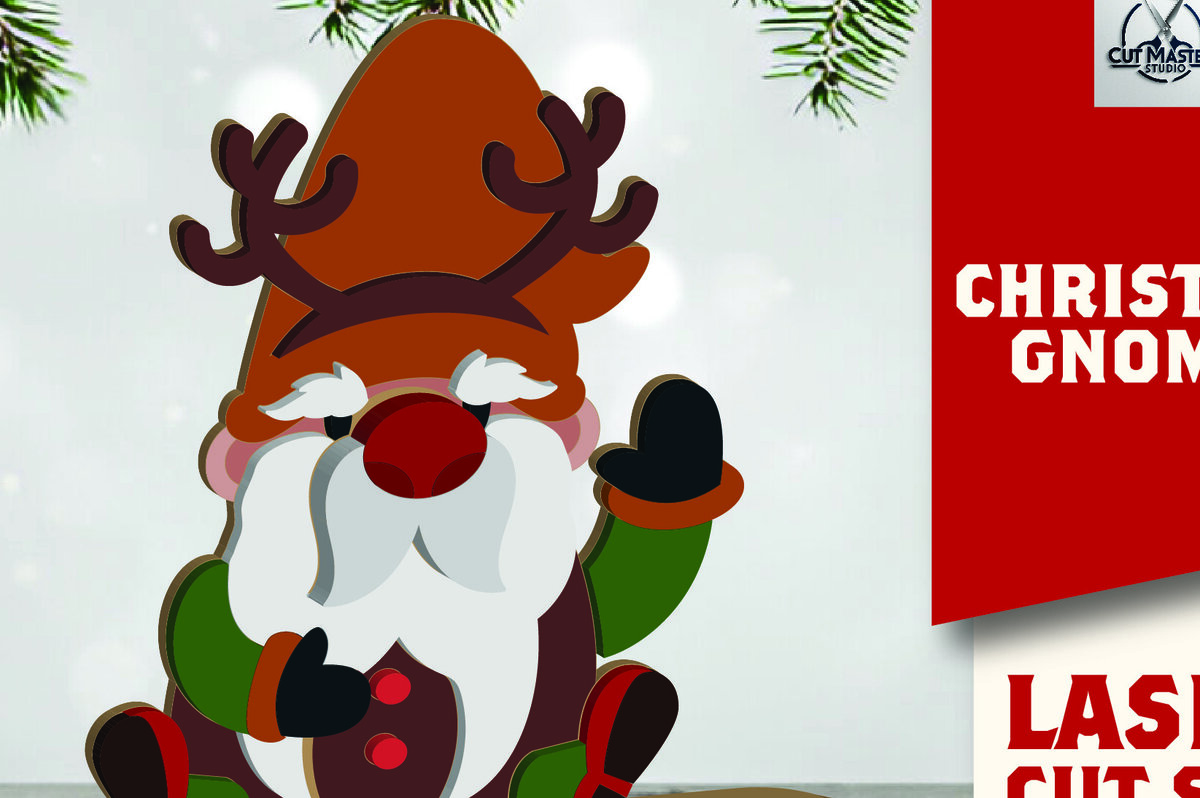 Σετ των 2 Intra απο ξύλο plywood 3mm-4mm πάχος Christmas Gnomes Δίασταση 15x15 cm INTRAFABR-109699759