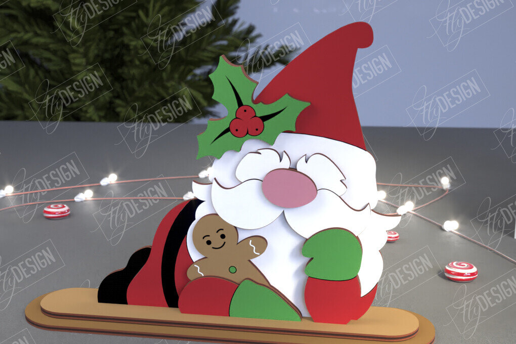 Σετ των 2 Intra απο ξύλο plywood 3mm-4mm πάχος Χριστουγεννιάτικα στοιχειά | Επιτραπέζιο αγαλματίδιο | CNC Δίασταση 15x15 cm INTRAFABR-107439630