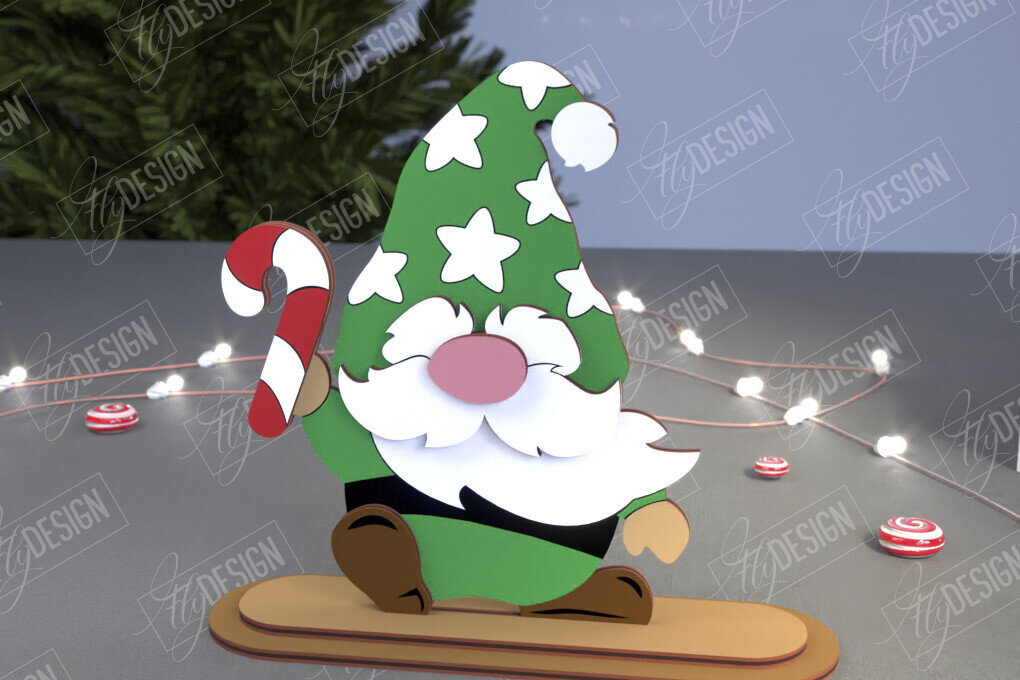 Σετ των 2 Intra απο ξύλο plywood 3mm-4mm πάχος Χριστουγεννιάτικα στοιχειά | Επιτραπέζιο αγαλματίδιο | CNC Δίασταση 15x15 cm INTRAFABR-107439855