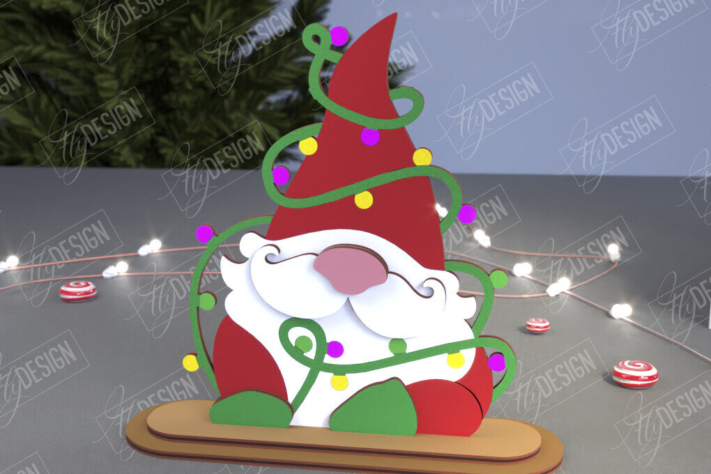 Σετ των 3 Intra απο ξύλο plywood 3mm-4mm πάχος Χριστουγεννιάτικα στοιχειά | Επιτραπέζιο αγαλματίδιο | CNC Δίασταση 15x15 cm INTRAFABR-107440126