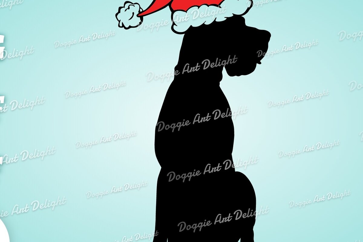 Σετ των 2 Intra απο ξύλο plywood 3mm-4mm πάχος Χριστουγεννιάτικο αποκοπής Great Dane Dog Δίασταση 15x15 cm INTRAFABR-83139636