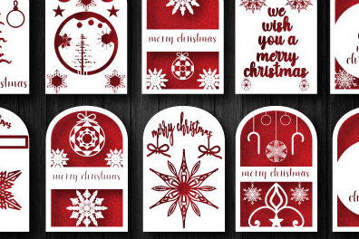 Σετ των 2 Intra απο ξύλο plywood 3mm-4mm πάχος 765 με ευχετήρια κάρτα Χριστουγέννων Δίασταση 15x15 cm INTRAFABR-48008495