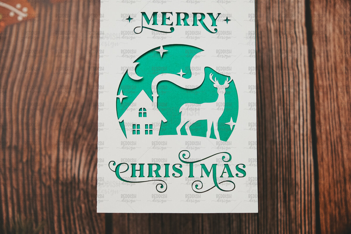 Σετ των 2 Intra απο ξύλο plywood 3mm-4mm πάχος Πρότυπο ευχετήριας κάρτας Χριστουγέννων Δίασταση 15x15 cm INTRAFABR-107962033