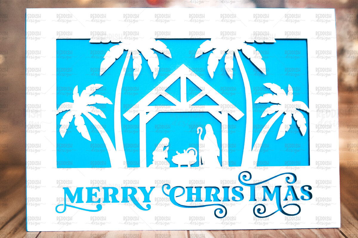 Σετ των 3 Intra απο ξύλο plywood 3mm-4mm πάχος Πρότυπο ευχετήριας κάρτας Χριστουγέννων Δίασταση 15x15 cm INTRAFABR-107962221