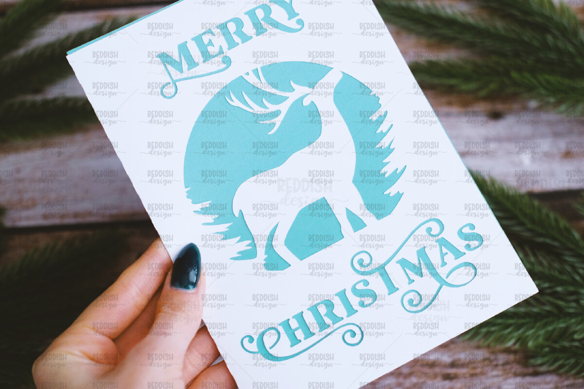 Σετ των 2 Intra απο ξύλο plywood 3mm-4mm πάχος Πρότυπο ευχετήριας κάρτας Χριστουγέννων Δίασταση 15x15 cm INTRAFABR-107971395