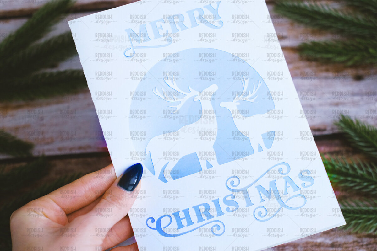 Σετ των 2 Intra απο ξύλο plywood 3mm-4mm πάχος Πρότυπο ευχετήριας κάρτας Χριστουγέννων Δίασταση 15x15 cm INTRAFABR-107971581