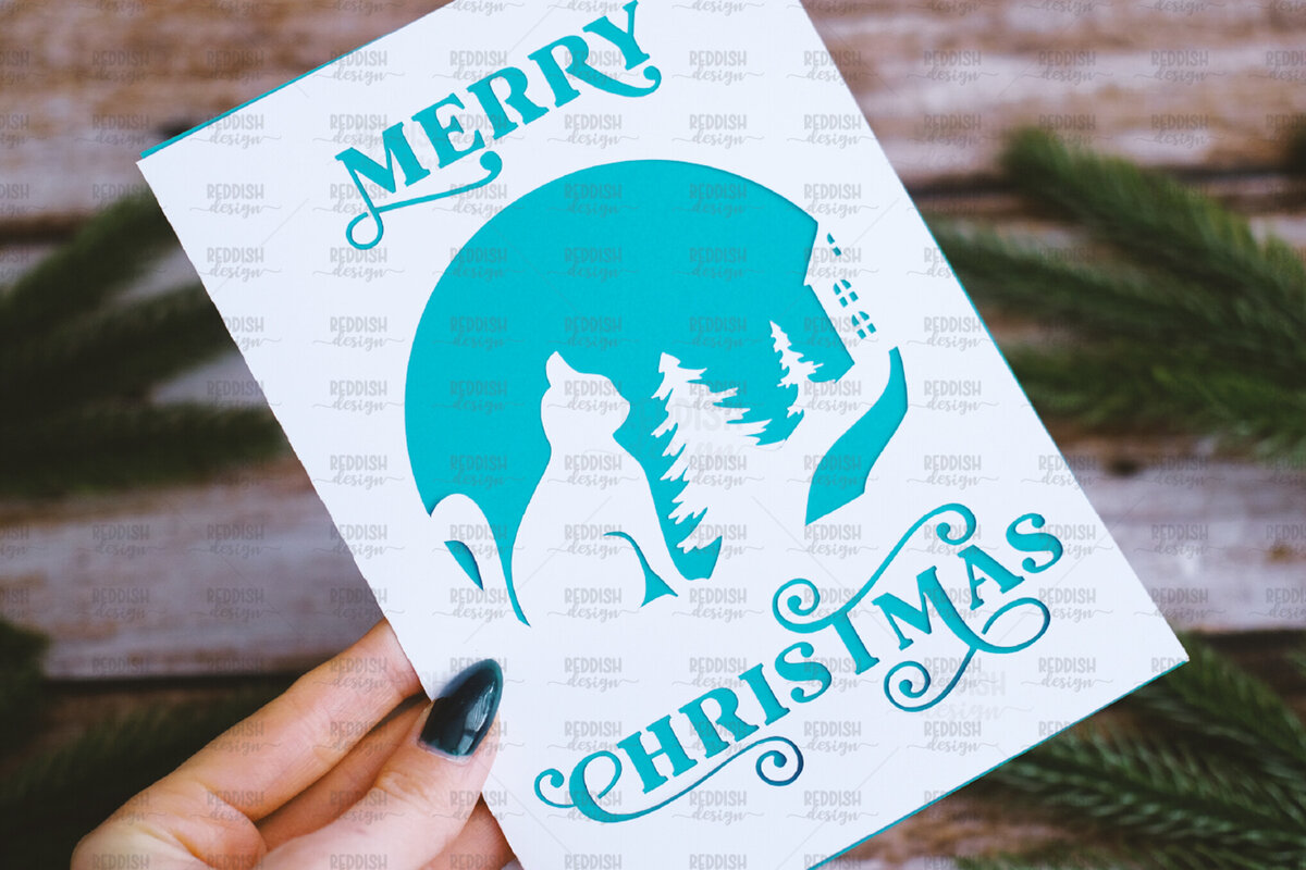 Σετ των 2 Intra απο ξύλο plywood 3mm-4mm πάχος Πρότυπο ευχετήριας κάρτας Χριστουγέννων Δίασταση 15x15 cm INTRAFABR-107971695