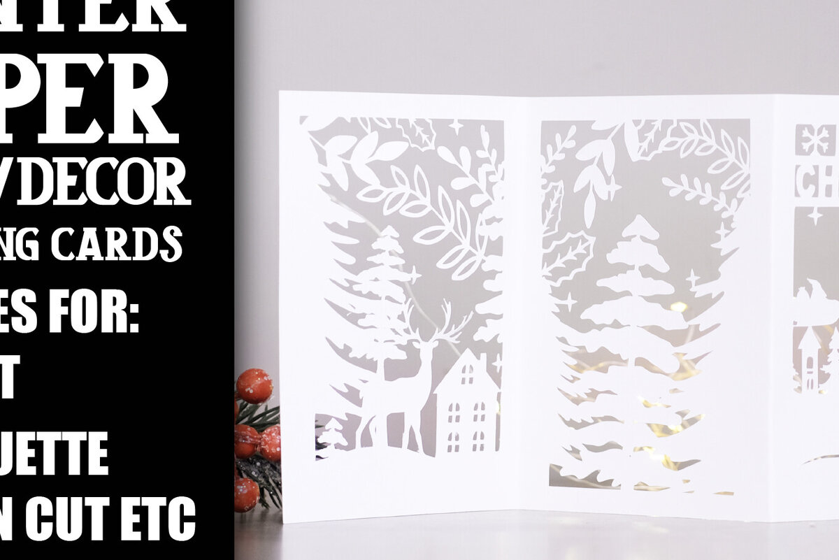 Σετ των 2 Intra απο ξύλο plywood 3mm-4mm πάχος Πρότυπο ευχετήριας κάρτας Χριστουγέννων Δίασταση 15x15 cm INTRAFABR-108803989