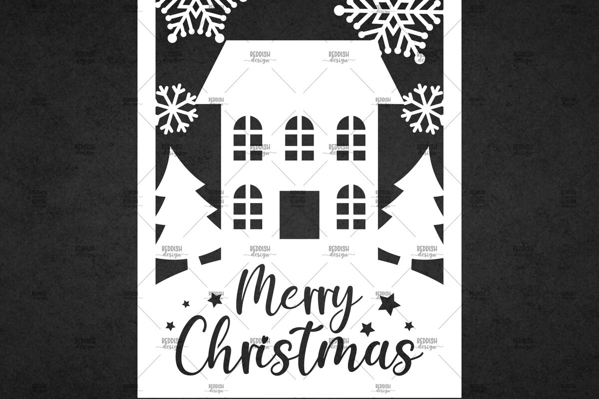 Σετ των 3 Intra απο ξύλο plywood 3mm-4mm πάχος Χριστουγεννιάτικη κάρτα με κομμένα ευχετήρια χαρτί Δίασταση 5x7 cm INTRAFABR-113449911