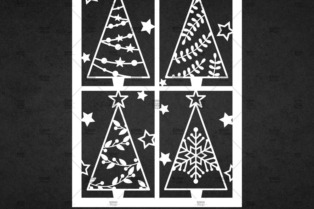 Σετ των 3 Intra απο ξύλο plywood 3mm-4mm πάχος Χριστουγεννιάτικη κάρτα με κομμένα ευχετήρια χαρτί Δίασταση 5x7 cm INTRAFABR-113449398