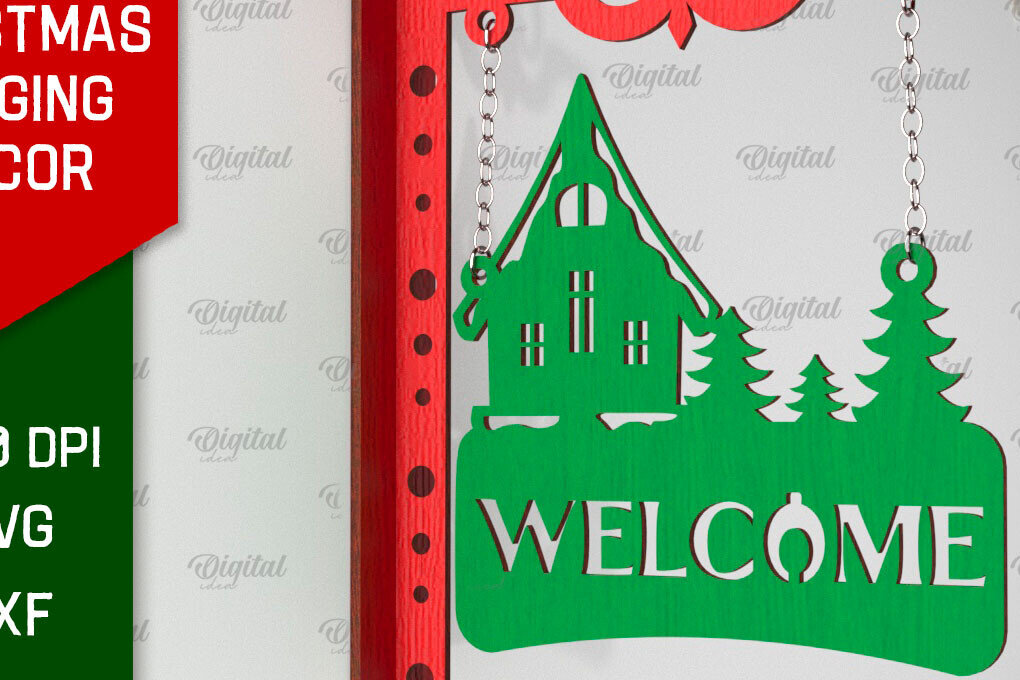 Σετ των 2 Intra απο ξύλο plywood 3mm-4mm πάχος Χριστουγεννιάτικη Κρεμαστό Διακόσμηση . Κρις Δίασταση 15x15 cm INTRAFABR-106536717