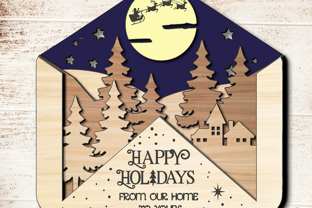 Σετ των 3 Intra απο ξύλο plywood 3mm-4mm πάχος Δώρο Χριστουγεννιάτικου Φάκελου για Καλές Γιορτές Δίασταση 5x5 cm INTRAFABR-107699972