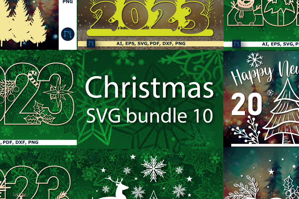 Σετ των 3 Intra απο ξύλο plywood 3mm-4mm πάχος για Χριστούγεννα Ευτυχισμένο το Νέο Έτος Δίασταση 25x25 cm INTRAFABR-52868442