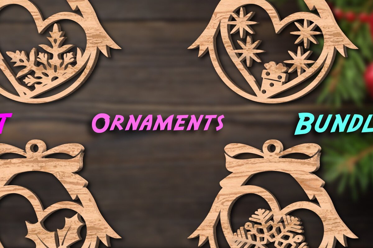 Σετ των 3 Intra απο ξύλο plywood 3mm-4mm πάχος Χριστουγεννιάτικων στολιδιών καρδιών #1 Δίασταση 8x8 cm INTRAFABR-41871913