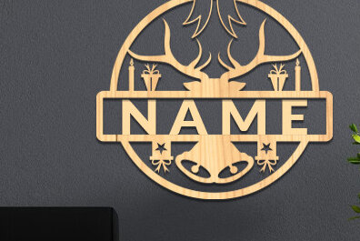 Σετ των 2 Intra απο ξύλο plywood 3mm-4mm πάχος Χριστουγεννιάτικη διακόσμηση σπιτιού Ονομασία Πινακίδα Δίασταση 15x15 cm INTRAFABR-72647837