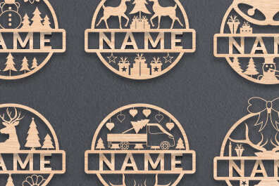 Σετ των 3 Intra απο ξύλο plywood 3mm-4mm πάχος Χριστουγεννιάτικη διακόσμηση σπιτιού Ονομασία Πινακίδα Δίασταση 15x15 cm INTRAFABR-72793119