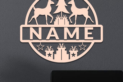 Σετ των 2 Intra απο ξύλο plywood 3mm-4mm πάχος Χριστουγεννιάτικη διακόσμηση σπιτιού Ονομασία Πινακίδα Δίασταση 15x15 cm INTRAFABR-72647817