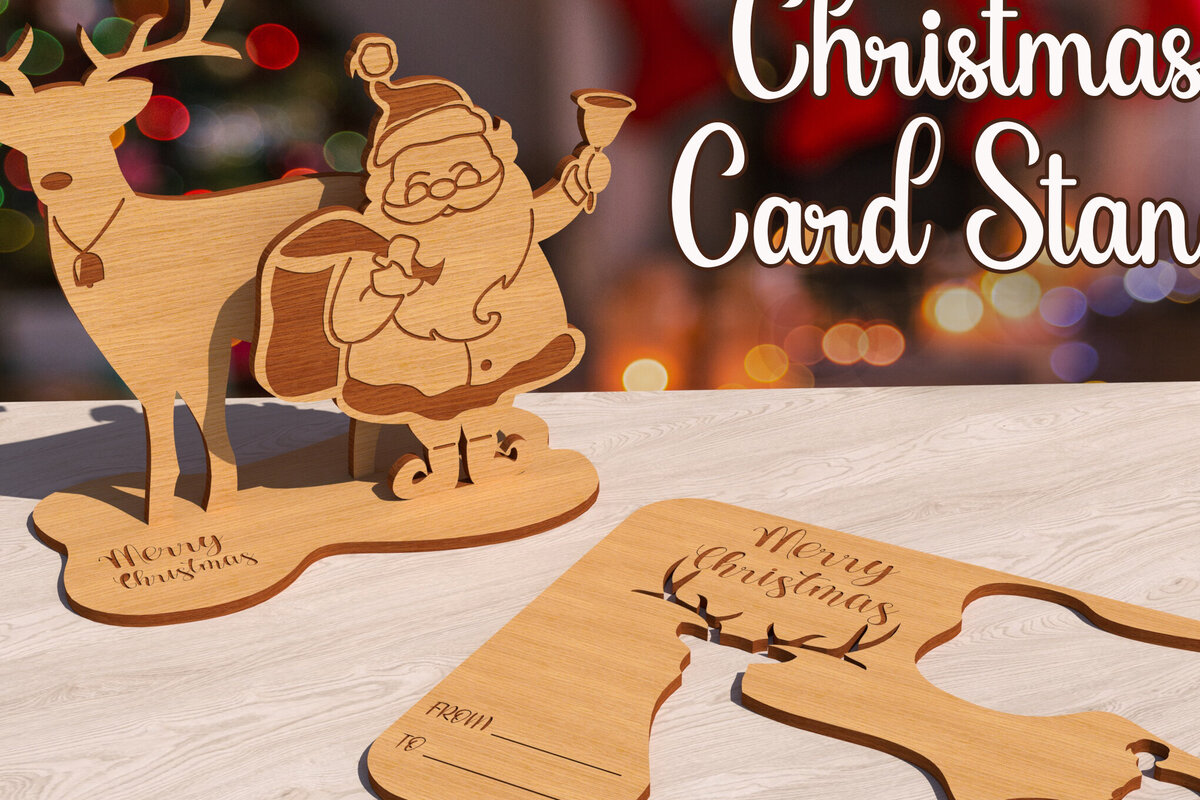 Σετ των 2 Intra απο ξύλο plywood 3mm-4mm πάχος Χριστουγεννιάτικη διακόσμηση σπιτιού Δίασταση 15x15 cm INTRAFABR-79520524