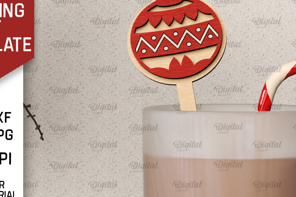 Σετ των 3 Intra απο ξύλο plywood 3mm-4mm πάχος Christmas Hot Chocolate Stirrer  Δίασταση 15x15 cm INTRAFABR-104867030