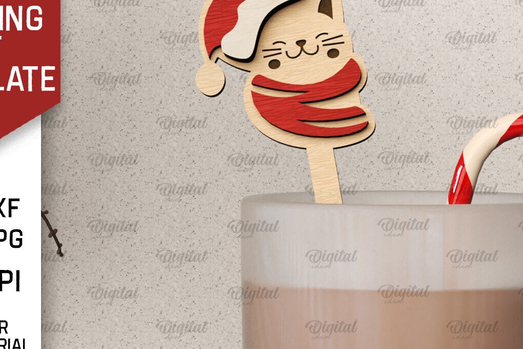 Σετ των 2 Intra απο ξύλο plywood 3mm-4mm πάχος Christmas Hot Chocolate Stirrer  Δίασταση 15x15 cm INTRAFABR-104866668