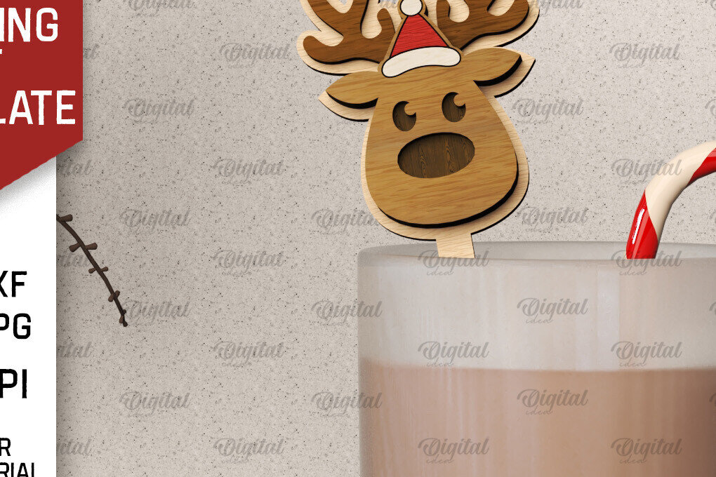 Σετ των 2 Intra απο ξύλο plywood 3mm-4mm πάχος Christmas Hot Chocolate Stirrer  Δίασταση 15x15 cm INTRAFABR-104866818