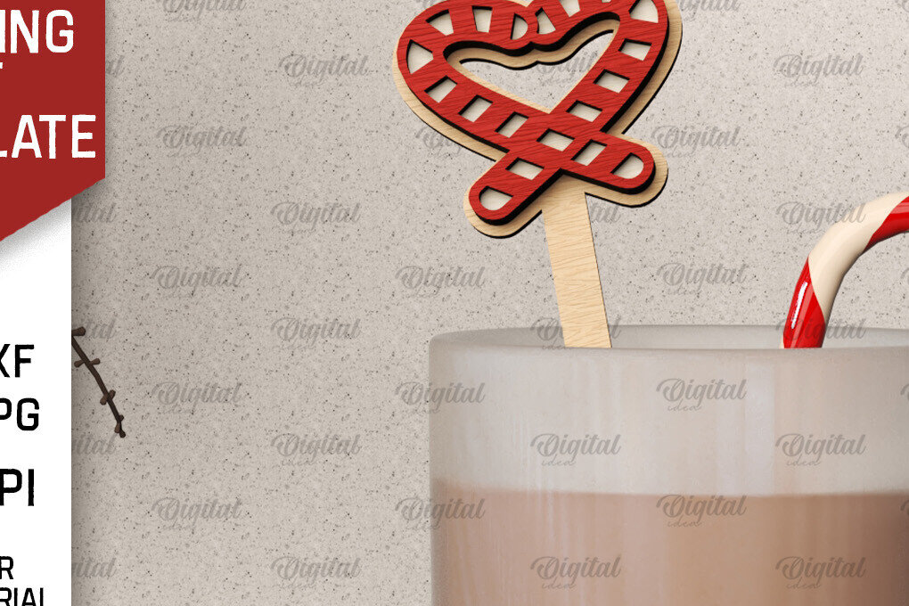 Σετ των 3 Intra απο ξύλο plywood 3mm-4mm πάχος Christmas Hot Chocolate Stirrer  Δίασταση 15x15 cm INTRAFABR-104866909