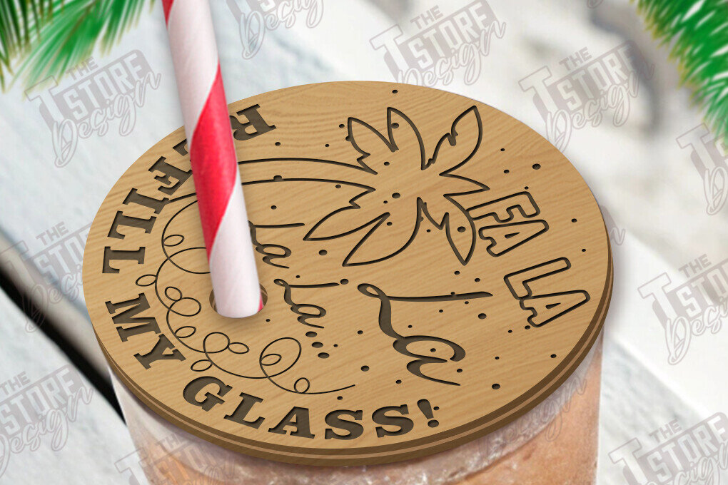 Σετ των 2 Intra απο ξύλο plywood 3mm-4mm πάχος Χριστούγεννα τον Ιούλιο Drink L Δίασταση 15x15 cm INTRAFABR-122614174