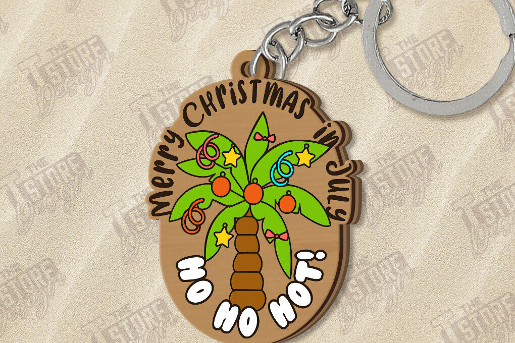 Σετ των 3 Intra απο ξύλο plywood 3mm-4mm πάχος με μπρελόκ Χριστούγεννα τον Ιούλιο Δίασταση 6x6 cm INTRAFABR-122382175