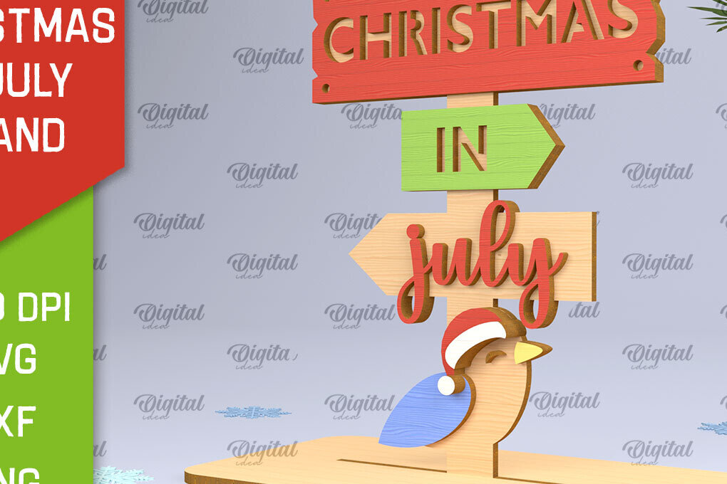 Σετ των 2 Intra απο ξύλο plywood 3mm-4mm πάχος Χριστούγεννα τον Ιούλιο Stand Decor  Δίασταση 15x15 cm INTRAFABR-98976364