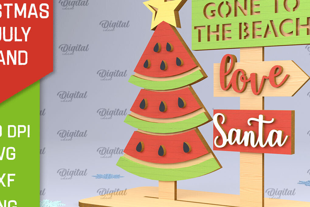 Σετ των 2 Intra απο ξύλο plywood 3mm-4mm πάχος Χριστούγεννα τον Ιούλιο Stand Decor  Δίασταση 15x15 cm INTRAFABR-98976397