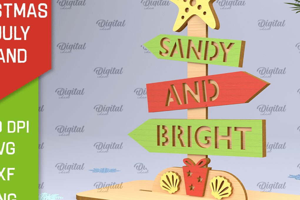 Σετ των 2 Intra απο ξύλο plywood 3mm-4mm πάχος Χριστούγεννα τον Ιούλιο Stand Decor  Δίασταση 15x15 cm INTRAFABR-98976424