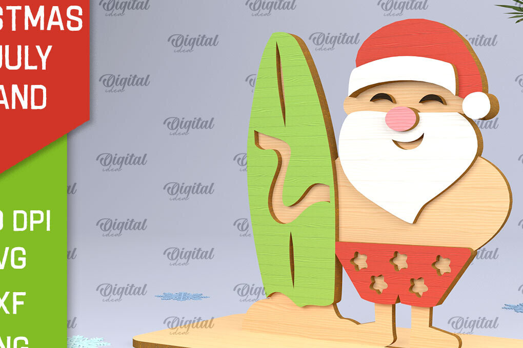 Σετ των 3 Intra απο ξύλο plywood 3mm-4mm πάχος Χριστούγεννα τον Ιούλιο Stand Decor  Δίασταση 15x15 cm INTRAFABR-98976550