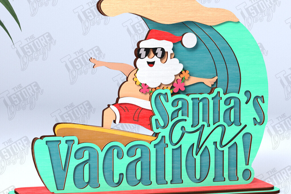 Σετ των 2 Intra απο ξύλο plywood 3mm-4mm πάχος Χριστούγεννα τον Ιούλιο Stand |Καλοκαίρι Δίασταση 15x15 cm INTRAFABR-122091459