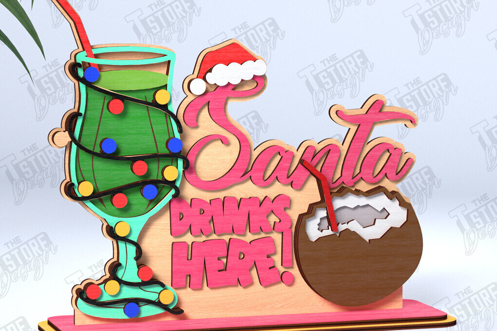 Σετ των 2 Intra απο ξύλο plywood 3mm-4mm πάχος Χριστούγεννα τον Ιούλιο Stand |Καλοκαίρι Δίασταση 15x15 cm INTRAFABR-122091464