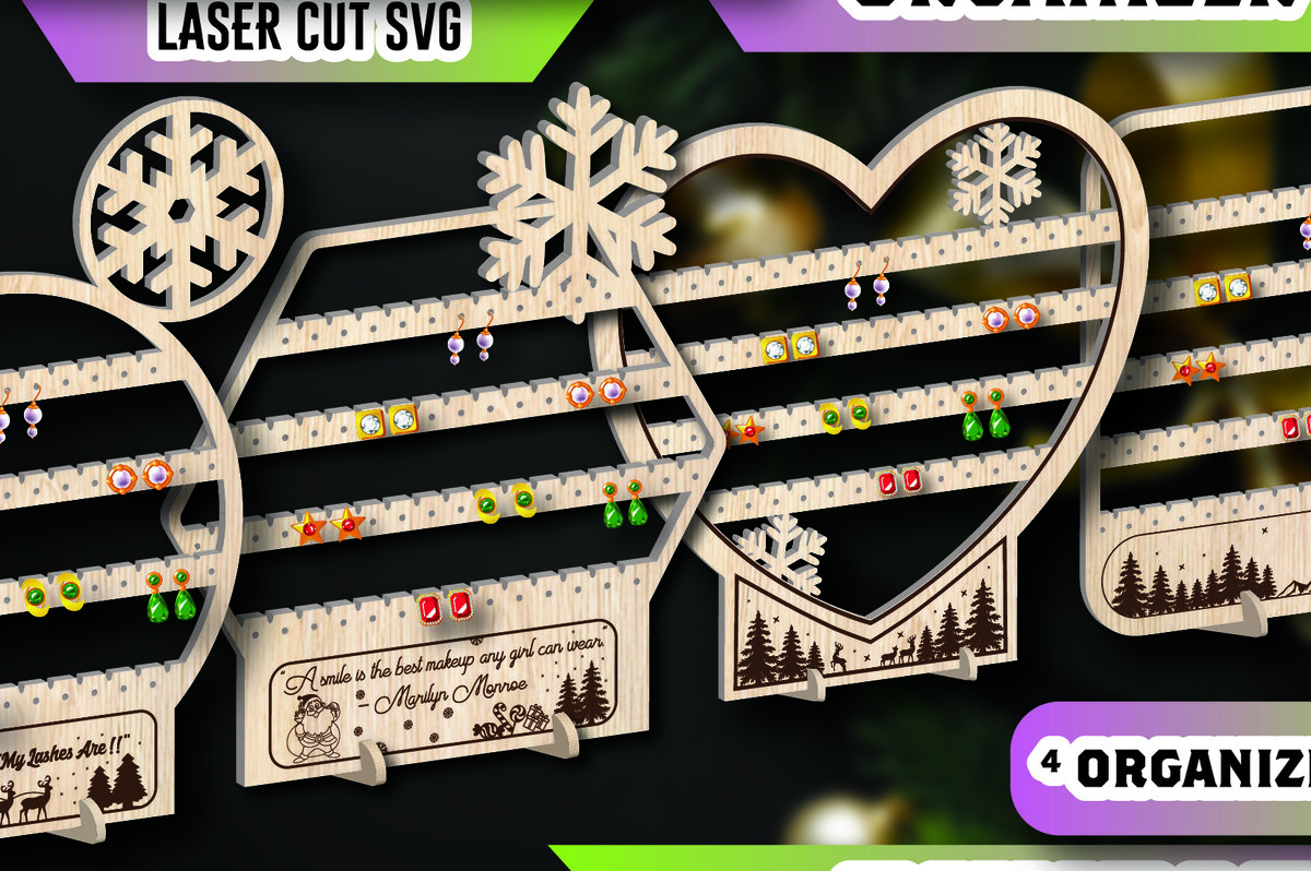 Σετ των 2 Intra απο ξύλο plywood 3mm-4mm πάχος Organizer Χριστουγεννιάτικων κοσμημάτων Δίασταση 15x15 cm INTRAFABR-105882618