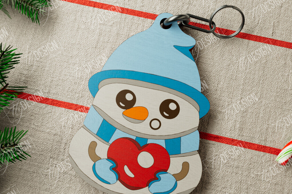 Σετ των 3 Intra απο ξύλο plywood 3mm-4mm πάχος Χριστουγεννιάτικο Μπρελόκ | Ιδέα δώρου | CNC Δίασταση 6x6 cm INTRAFABR-106460507