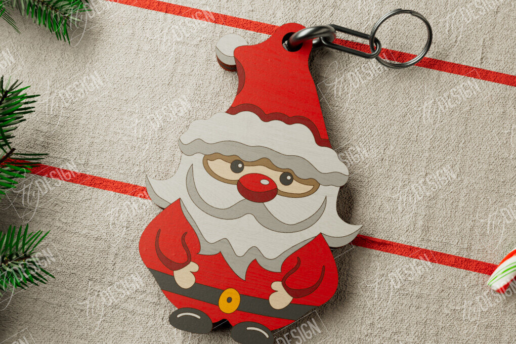 Σετ των 3 Intra απο ξύλο plywood 3mm-4mm πάχος Χριστουγεννιάτικο Μπρελόκ | Ιδέα δώρου | CNC Δίασταση 6x6 cm INTRAFABR-106460523