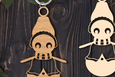 Σετ των 3 Intra απο ξύλο plywood 3mm-4mm πάχος Christmas Keychain Δίασταση 6x6 cm INTRAFABR-85618432