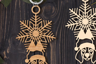 Σετ των 3 Intra απο ξύλο plywood 3mm-4mm πάχος Christmas Keychain Δίασταση 6x6 cm INTRAFABR-85618437