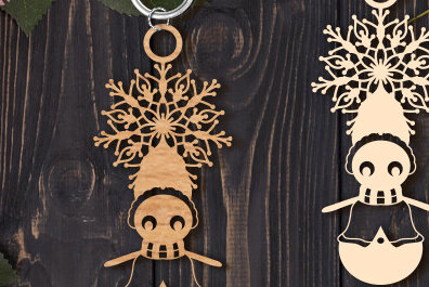 Σετ των 3 Intra απο ξύλο plywood 3mm-4mm πάχος Christmas Keychain Δίασταση 6x6 cm INTRAFABR-85618443