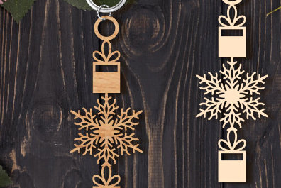 Σετ των 3 Intra απο ξύλο plywood 3mm-4mm πάχος Christmas Keychain Δίασταση 6x6 cm INTRAFABR-85618464